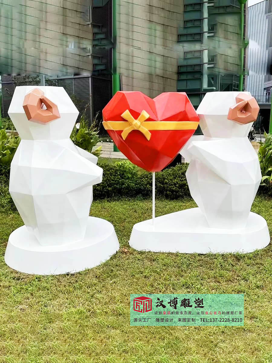 玻璃钢几何大象雕塑,校园花园公园雕塑,卡通动物雕塑厂家直销
