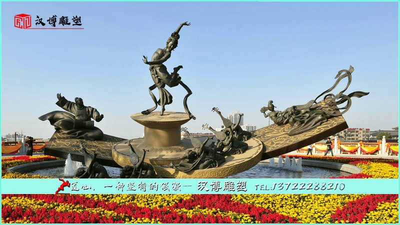 大型广场雕像,舞蹈雕塑,飞天舞铜雕