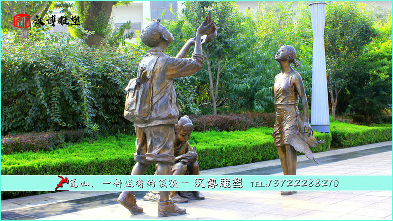 学生铜雕,广场景观雕塑,雕塑定制厂家